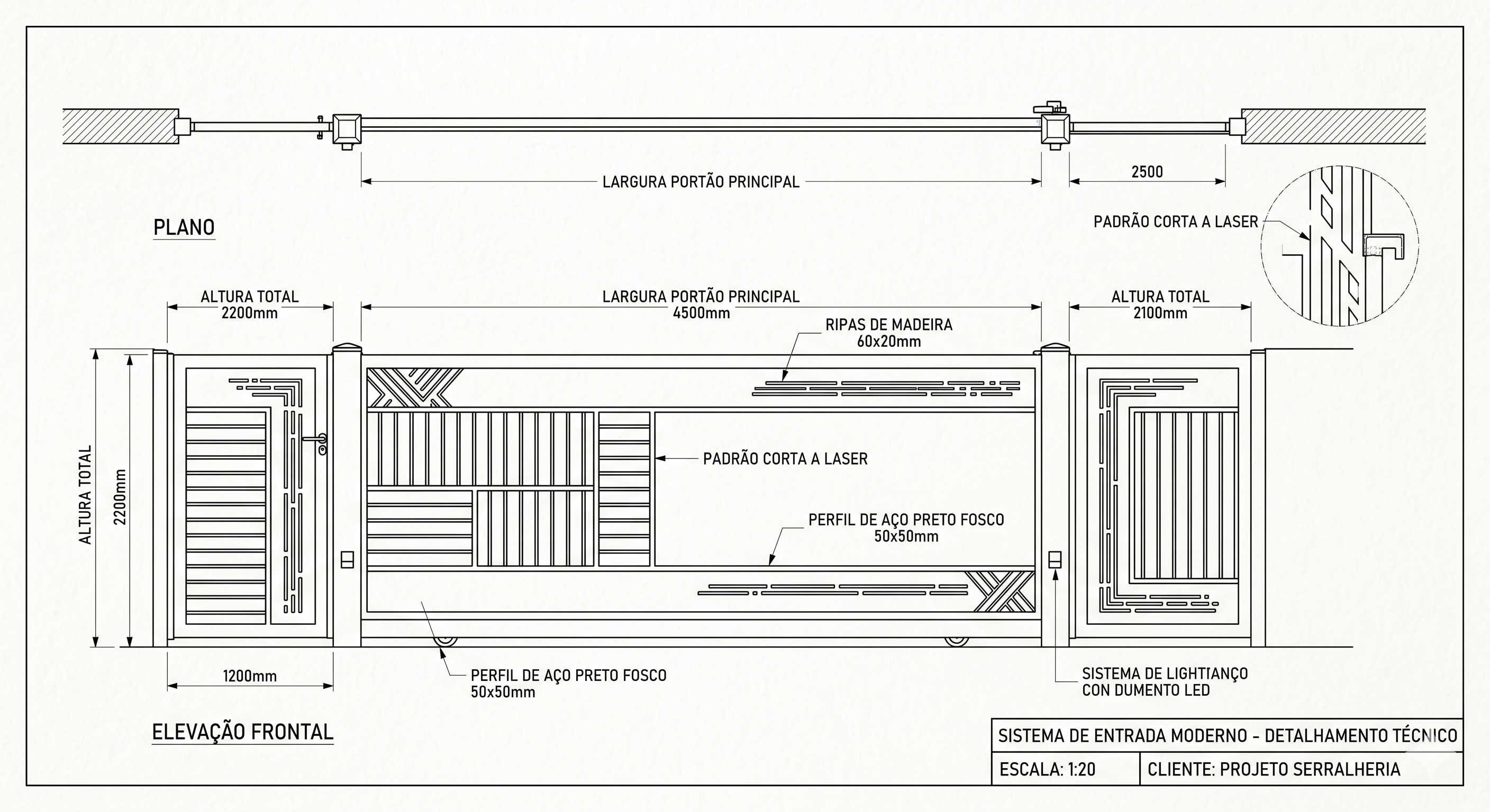 Projeto técnico portão